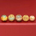 wholesale 925 silver gold-plated, enameled, openwork auspicious cloud coin spacer beads with diamond inlays for DIY craft, Buddhist prayer beads, bracelet accessories-0-4
