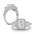 S925 Silver Geometric Zirconia Ring for Women's Wedding Proposal-0-3