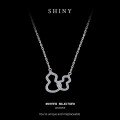 S925 Sterling Silver Luxe Hollow Fulu Gourd Pendant Necklace with Inlaid Crystals-0-5
