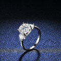 S925 Silver 4-Claw 3ct Moissanite Heart Shape Engagement Ring-0-4