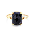 wholesale 925 Silver Japanese Light Luxury Jewelry, Simple Retro Style Black Onyx Rectangle Ring New Accessories-0-4