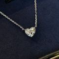 wholesale S925 Sterling Silver Exquisite Age-Defying Heart Pendant Single High-Carbon Diamond Necklace, Versatile High-End Minimalist Jewelry Women's Collarbone Chain-0-5