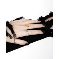 wholesale S925 Sterling Silver 929 Small Niche Unique Original Design High-end Geometric Square Inlaid Orange Turquoise Ring for Women-0-3