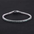 wholesale S925 Sterling Silver Gold-Plated, Forest-Inspired Whitening Green Moissanite Tennis Bracelet 3/4/5mm Hip-Hop Colorful Bracelet-0-4