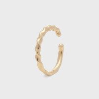 wholesale 9k Gold Japanese Minimalist Twist Design Ear Clips for Spring New Collection Wholesale by Yili Jewelry Factory-Ear clip 9K