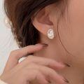 wholesale S925 Sterling Silver Natural Bread Pearl Earrings for Women, New Ins Trendy Minimalist Stud Earrings-0-0
