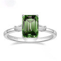 wholesale S925 Sterling Silver 3-Carat Square Emerald Cut Fashion Versatile Moissanite Ring Silver Jewelry-0-11