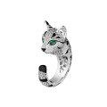 wholesale 925 Silver Gold-Plated Ring with High-Carbon Diamonds, Enamel Bengal Leopard Cat High-End Jewelry for Women-0-0