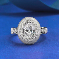 wholesale S925 Silver Vintage Egg-Shaped Brushed Ring with 125 Carat, Advanced Versatile Design and Stylish Appeal-R1206 White Gold Brushed Ring Size 9