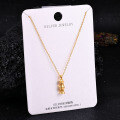 S925 Sterling Silver K Gold Pendant Necklace with Gourd and Plain Pi-0-31