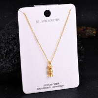 S925 Sterling Silver K Gold Pendant Necklace with Gourd and Plain Pi-S925 Sterling Silver YD-6787BJ 925 Silver