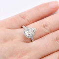 wholesale S925 Sterling Silver 2ct Pear-Shaped Moissanite Ring Fashion Queen Teardrop Wedding Band Cross-Border Wholesale-0-3
