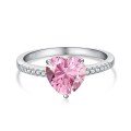 wholesale S925 Sterling Silver Ring for Women, Designed with Unique Heart-Shaped High-Carbon Diamond, Fashionable and Lightly Luxurious Statement Ring for Versatile Styling-0-5