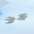 wholesale S925 Sterling Silver Ear Studs 1 Carat Oval Moissanite Simple and Fashionable Gift for Girlfriend Best Friend Wholesale in Stock-0-1