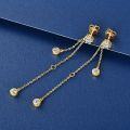 Sterling Silver Moissanite Chain Tassel Earrings, Wholesale-0-2