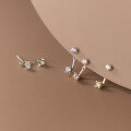 wholesale S925 Silver Summer Korean Style Single Diamond Ear Studs Minimalist Elegant Convertible Earrings for Women M02729-0-0