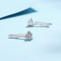wholesale S925 Sterling Silver Moissanite Women's Earrings Line Heart Earrings, Stylish and Sophisticated with a Cool Elegance-0-1