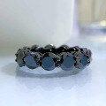wholesale S925 Silver European and American Black Diamond Eternity Round Ring for Men and Women, Internet Famous-0-2