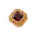 wholesale Gold-plated 925 ancient silver with garnet and blood amber spacer beads DIY bracelet necklace accessories for handcrafted cord braiding-0-4