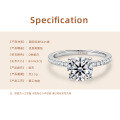 Sterling Silver Three-Stone Moissanite Wedding Ring, Geometric Luxury Women's Accessory-0-6