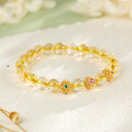 wholesale S925 Sterling Silver Summer Bracelet for Women, Dragon Boat Festival Gift, Handmade Natural Citrine Beaded Bracelet Accessory Wholesale-0-1
