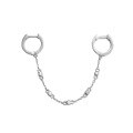 wholesale Sterling Silver Single Chain Hoop Earring with Unique Sweet and Edgy Trendy Creative Niche Design-0-4