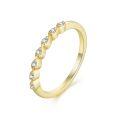 18K Yellow Gold Plated 925 Silver Moissanite Stackable Ring-0-3