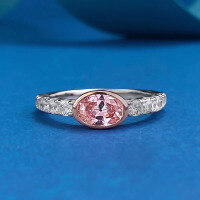 wholesale S925 Silver Classic One-Carat Bull Head Four-Paw Ring, Zhuo Zhifan Jewelry's NewCross-Border Quick Sale Hot Style-R1228 Peach Pink Ring Size 7