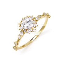 wholesale Metal Material, Dunli Spring Summer New Translucent Luxury Zircon Ring for Women, Romantic Heart Shape Proposal Valentine's Day Gift-Romantic Love Ring Mido 6