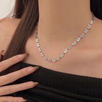 wholesale S925 Sterling Silver Small Butterfly Pendant Necklace for Women, Korean Spring Retro Unique Design High-End Collarbone Chain-Pure silver (length 38+5CM)