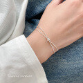 wholesale S925 Silver Fresh Sweet Ins Style Niche Design Exquisite Double-Layer Circle Ring Bracelet Anklet S7875-0-0