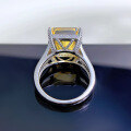 wholesale 925 silver new 12*12 square yellow diamond high-carbon diamond ring fashion minimalist ring band-0-2