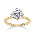 wholesale 925 silver minimalist gold-toned ins-style four-prong ring for women, non-fading, best-selling cross-border new product with moissanite-0-1