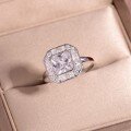 wholesale S925 Silver Octagonal Palace-Style Square Moissanite Ring Vintage Hot-Selling Ebay Popular Band-0-1