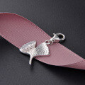 wholesale Metal S925 Silver DIY Accessories Ginkgo Leaf Pendant Unisex Three Lives Fortunate Cross-border New Jewelry Accessories-0-1