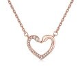 wholesale S925 Sterling Silver Maker Double Swan Heart Pendant Hollow-Out Full Diamond Fashion Heart Necklace Women's Collarbone Chain High-End-0-4