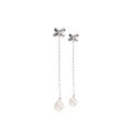 wholesale 925 Sterling Silver Tassel Pearl Earrings Ear Drops New Design Ultra-Ethereal Elegant High-End Asymmetrical Earrings for Women-0-4