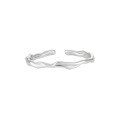 wholesale S925 Sterling Silver 069 Niche Personality Stackable Ring Ins Minimalist Style Irregular Thin Open Adjustable Ring for Women-0-7