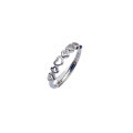 wholesale S925 Sterling Silver Minimalist Hollow-Out Heart Four-Leaf Clover Ring for Women, Simple and Versatile Delicate Open Adjustable Finger Ring-0-4