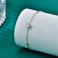 S925 Sterling Silver Moissanite Heart Bracelet, Simple and Versatile Jewelry for Women-0-0