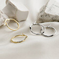 wholesale S925 silver irregular concave-convex surface hollow circular ear clasps, minimalist circle earrings M04214-0-0