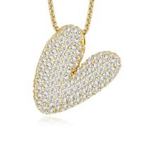 925 Silver Gold-Plated Letter Pendant Choker Necklace for Women-The letter V