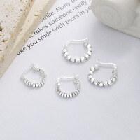 wholesale S925 Sterling Silver Trendy Square Small Chunk Ear Studs, Minimalist and Exquisite Niche Design, Versatile Earrings for Daily Wear-100FR/B model: approximately 2.9g 925 silver