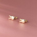 wholesale S925 Silver Adorable Mini Rabbit Stud Earrings Animal Zodiac Bunny Ear Jewelry G9125-0-4