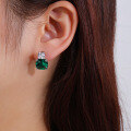 wholesale S925 Sterling Silver New Enzela Emerald Ice-Cut Gemstone Stud Earrings for Women Wholesale Factory-0-1