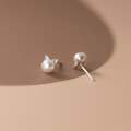 wholesale S925 Silver Korean Version Pearl Series Cat Stud Earrings Simple and Elegant Women's Ear Jewelry M02712-0-3
