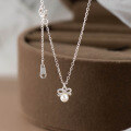 wholesale S925 Sterling Silver Fresh Sweet Ins Style Small and Unique Design Sense Personality Bow Pearl Necklace Y01838-0-3