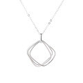 wholesale S925 Sterling Silver Korean Style Minimalist Ins-inspired Square Pendant Layered Necklace, Small Batch Design Elegant Collarbone Chain-0-4