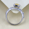 wholesale S925 Sterling Silver 6*8 Yellow Ice-Cut High Carbon Diamond High-End Fashion Ring for WomenLive Stream-0-2