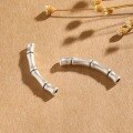 wholesale 999 Sterling Silver Bamboo Joint Curved Tube Accessories Large Hole Bracelet Pure Silver Coin Bracelet DIY Woven Bracelet Spacer Beads-0-3